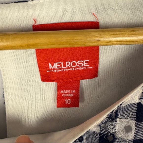 Melrose Y2K Navy White Gingham Plaid Mini Dress Cottagecore - Picture 5 of 7